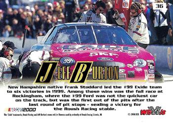 2000 Wheels High Gear #36 Jeff Burton's Car Back