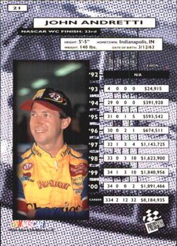 2001 Press Pass #21 John Andretti Back
