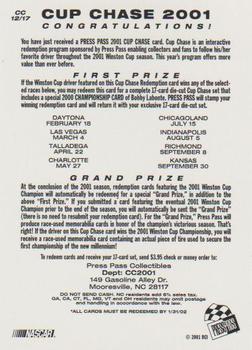 2001 Press Pass - Cup Chase #CC 12 Mike Skinner Back