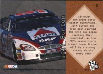 2001 Press Pass Optima #2 Jeff Burton Back