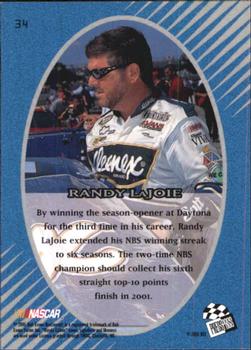 2001 Press Pass Optima #34 Randy LaJoie Back