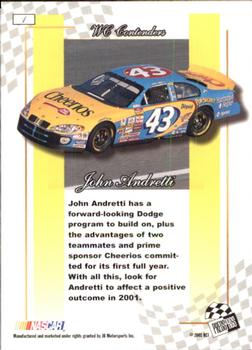 2001 Press Pass Premium #1 John Andretti Back