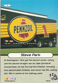 2001 Press Pass Stealth #1 Steve Park Back