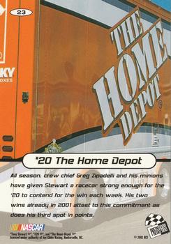 2001 Press Pass Stealth #23 #20 The Home Depot Back