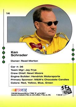 2001 Press Pass Trackside #14 Ken Schrader Back