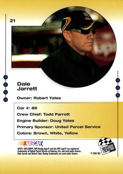 2001 Press Pass Trackside #21 Dale Jarrett Back