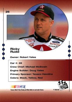 2001 Press Pass Trackside #26 Ricky Rudd Back