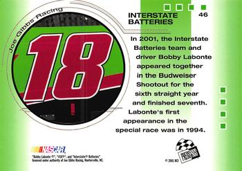 2001 Press Pass Trackside #46 Bobby Labonte's Car Back