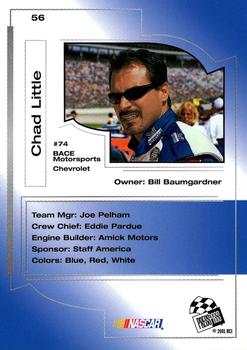 2001 Press Pass Trackside #56 Chad Little Back