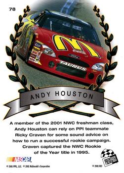 2001 Press Pass Trackside #78 Andy Houston Back