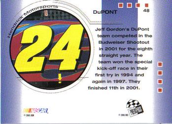 2001 Press Pass Trackside #48 Jeff Gordon's Car Back