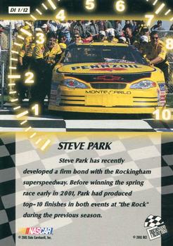 2001 Press Pass Trackside - Dialed-In #DI 1 Steve Park Back