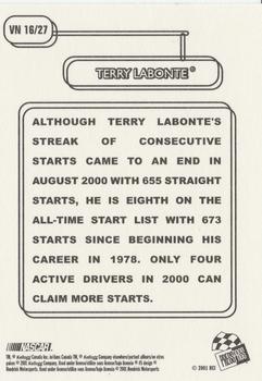 2001 Press Pass - Vintage #VN 16 Terry Labonte Back