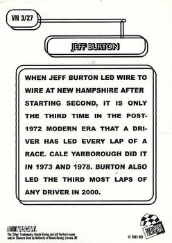 2001 Press Pass - Vintage #VN 3 Jeff Burton Back