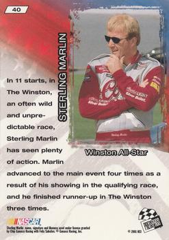 2001 Press Pass VIP #40 Sterling Marlin Back