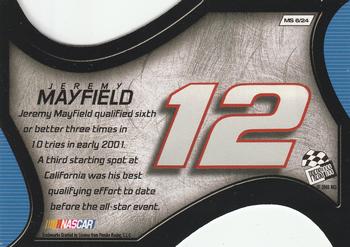 2001 Press Pass VIP - Making The Show #MS 6 Jeremy Mayfield Back