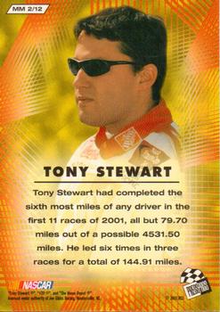 2001 Press Pass VIP - Mile Masters #MM 2 Tony Stewart Back