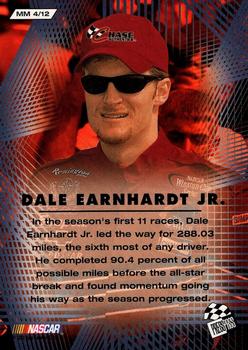 2001 Press Pass VIP - Mile Masters #MM 4 Dale Earnhardt Jr. Back