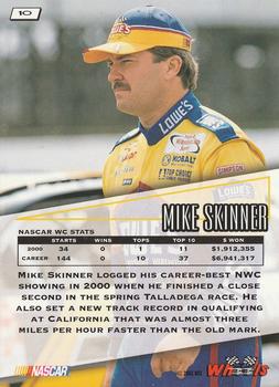 2001 Wheels High Gear #10 Mike Skinner Back