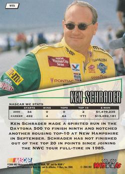 2001 Wheels High Gear #15 Ken Schrader Back