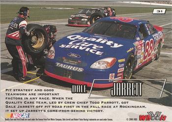 2001 Wheels High Gear #31 Dale Jarrett Back