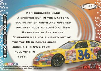 2001 Wheels High Gear #45 Ken Schrader's Car Back