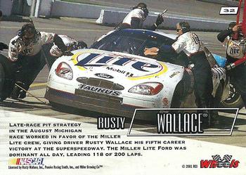 2001 Wheels High Gear #32 Rusty Wallace Back