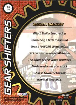 2001 Wheels High Gear - Gear Shifters #GS 10 Elliott Sadler Back