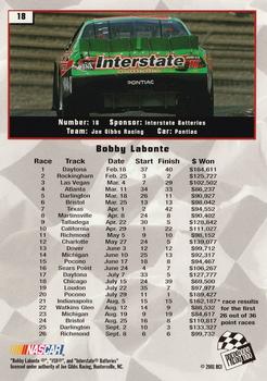 2002 Press Pass #18 Bobby Labonte Back