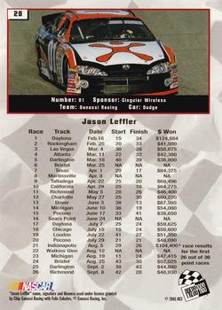 2002 Press Pass #20 Jason Leffler Back