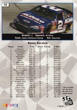 2002 Press Pass #43 Kevin Harvick Back