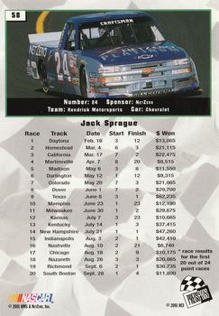 2002 Press Pass #58 Jack Sprague Back