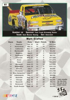 2002 Press Pass #61 Matt Crafton Back