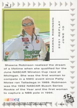 2002 Press Pass #74 Shawna Robinson Back