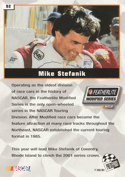2002 Press Pass #92 Mike Stefanik Back