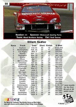 2002 Press Pass #30 Elliott Sadler Back