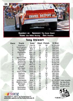 2002 Press Pass #34 Tony Stewart Back
