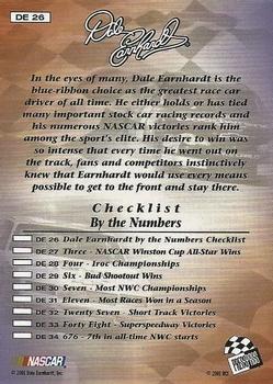2002 Press Pass - Dale Earnhardt By The Numbers #DE 26 Dale Earnhardt Back