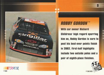 2002 Press Pass Optima #9 Robby Gordon Back