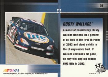 2002 Press Pass Optima #29 Rusty Wallace Back
