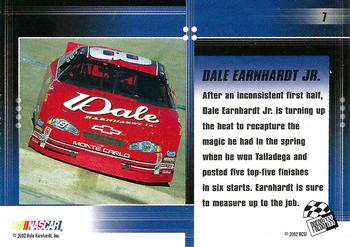 2002 Press Pass Optima #7 Dale Earnhardt Jr. Back