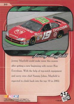 2002 Press Pass Premium #20 Jeremy Mayfield Back