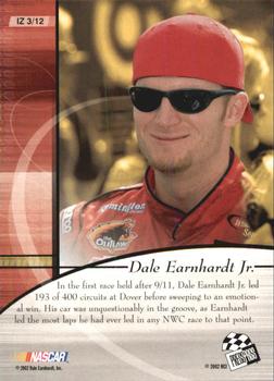2002 Press Pass Premium - In The Zone #IZ 3 Dale Earnhardt Jr. Back