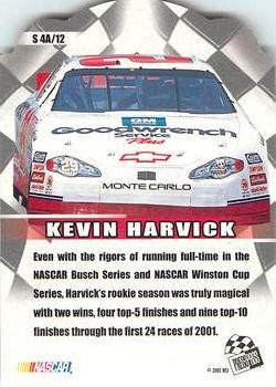 2002 Press Pass - Showman #S 4A Kevin Harvick Back