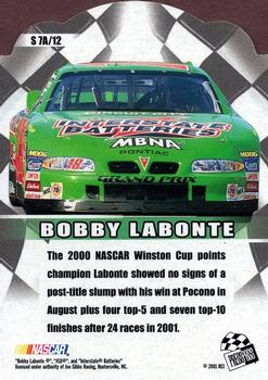 2002 Press Pass - Showman #S 7A Bobby Labonte Back