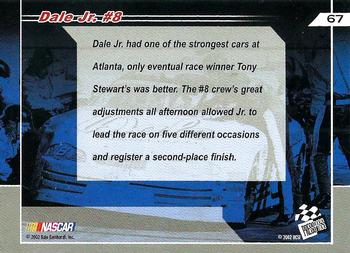 2002 Press Pass Trackside #67 Dale Earnhardt Jr.'s Car Back