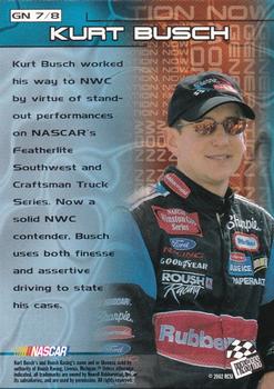 2002 Press Pass Trackside - Generation Now #GN 7 Kurt Busch Back