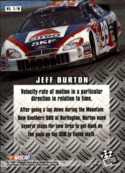 2002 Press Pass - Velocity #VL 1 Jeff Burton Back