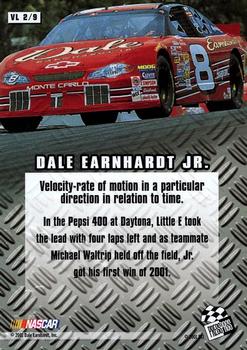 2002 Press Pass - Velocity #VL 2 Dale Earnhardt Jr. Back