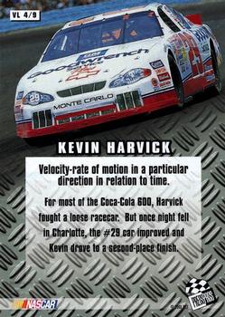 2002 Press Pass - Velocity #VL 4 Kevin Harvick Back